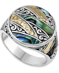 Samuel B. - 18K & Pearl Hammered Ring - Lyst