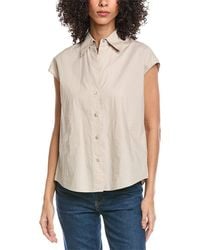 Vince - Cap Sleeve Button Blouse - Lyst