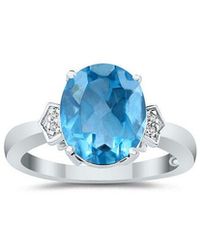 Gem Spark - 14K 3.52 Ct. Tw. Diamond & Topaz Ring - Lyst