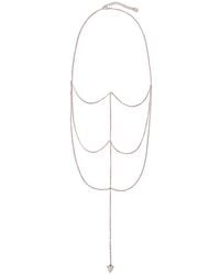Sterling Forever - Triple Layer Triangle Drop Chain Necklace - Lyst