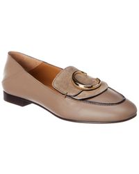 Chloé C Signature Leather & Suede Loafer - Gray