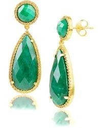 MaxColor - 18K Over 2.20 Ct. Tw. Emerald Dangle Earrings - Lyst