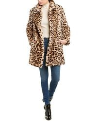 Yves Salomon Printed Coat - Brown