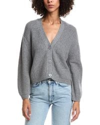 Forte - Wool & Cashmere-Blend Short Rib V-Neck Button Cardigan - Lyst
