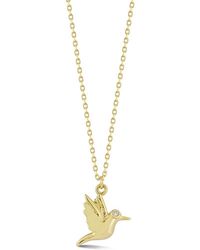Ember Fine Jewelry - 14k 0.01 Ct. Tw. Diamond Small Hummingburd Necklace - Lyst