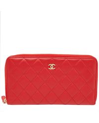 Chanel - Quilted Leather Single Flap Zip Around Organizer Wallet (Authentic Pre-Owned) - Lyst