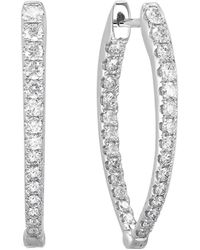 Sabrina Designs - 14k 1.12 Ct. Tw. Diamond Inside Out Oval Hoops - Lyst