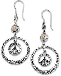 Samuel B. - 18k & Silver Peace Sign Drop Earrings - Lyst