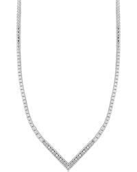 Chloe and Madison - Jewelry Cz Statement V Tennis Necklace - Lyst