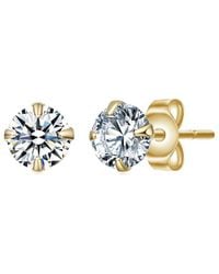 Rachel Glauber - 14K Plated Cz Stud Earrings - Lyst