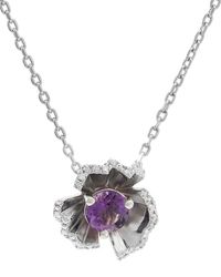 Gemstones - 0.49 Ct. Tw. Diamond & Amethyst Necklace - Lyst