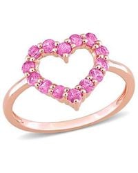 Rina Limor - 10k Rose Gold 0.84 Ct. Tw. Pink Sapphire Heart Ring - Lyst