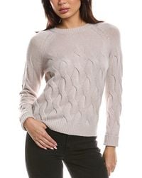 Forte - Wandering Cable Crewneck Cashmere Sweater - Lyst