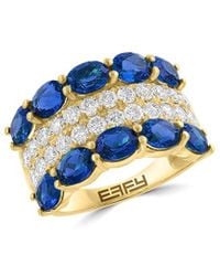 Effy Fine Jewelry - Over 5.18 Ct. Tw. Lab-Grown Diamond & Lab-Grown Lab Sapphire Ring - Lyst