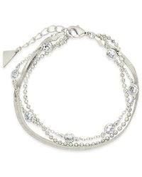 Sterling Forever - Rhodium Plated Cz Layered Bracelet - Lyst