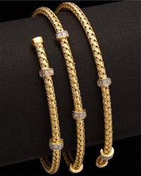 Meshmerise - 18k Over Silver 0.18 Ct. Tw. Diamond Bangle Bracelet - Lyst