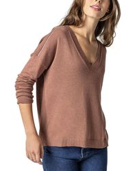 Lilla P - Wrapped Seam V-neck Sweater - Lyst