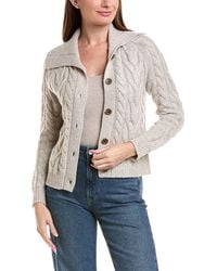 Forte - Luxe Cable Wool & Cashmere-Blend Cardigan - Lyst