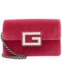 Gucci - Crystal & Leather & Velvet G Shoulder Bag (Authentic Pre-Owned) - Lyst