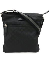 Gucci - Black Nylon & Leather GG Shoulder Bag (authentic Pre-loved) - Lyst