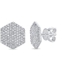 Sabrina Designs - 14k 0.35 Ct. Tw. Diamond Hexagon Studs - Lyst