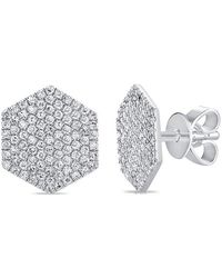 Sabrina Designs - 14k 0.35 Ct. Tw. Diamond Hexagon Studs - Lyst