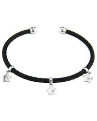 Diamond Select Cuts - Star 14K & Stainless Steel 0.03 Ct. Tw. Diamond Bangle Bracelet - Lyst