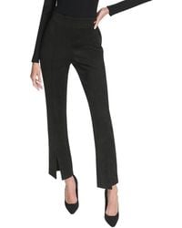 Halston - Suede Split Front Pull On Pant - Lyst