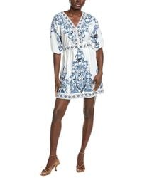 Maison Tara - Printed Margo Faille Long Sleeve Midi Dress - Lyst