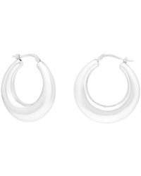Italian Silver - Puffed Hoops - Lyst