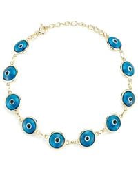 Sphera Milano - 14k Over Silver Cz Evil Eye Bracelet - Lyst