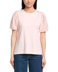 Jones New York - Eyelet Sleeve T-Shirt - Lyst