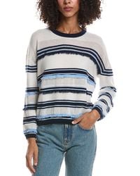 Brodie Cashmere - Funky Stripe Crewneck Cashmere Sweater - Lyst