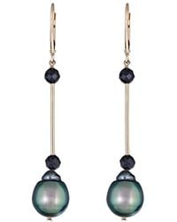 Belpearl - 14k Spinel 10mm Tahitian Dangle Earrings - Lyst