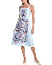 Teri Jon - Mikado Floral Print Dress - Lyst