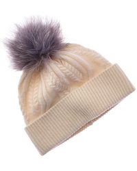 Amicale Cashmere - Winding Cable Cuff Wool & Cashmere-Blend Hat - Lyst