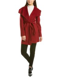 Tahari Ella Wool-blend Wrap Coat - Red
