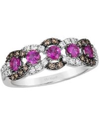 Le Vian - Le Vian Passion Ruby 14k 0.93 Ct. Tw. Diamond & Ruby Half-eternity Stackable Ring - Lyst