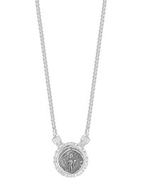 Chloe and Madison - Cz Bold Coin Necklace - Lyst