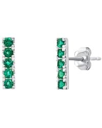 MaxColor - 14K 0.20 Ct. Tw. Lab-Grown Created Emerald Stud Earrings - Lyst