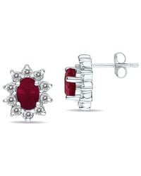 Gem Spark - 14k 1.60 Ct. Tw. Diamond & Ruby Earrings - Lyst
