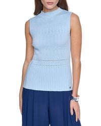 Halston - Sleeveless Mock Neck Sweater - Lyst