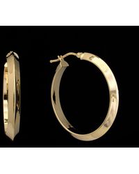Italian Gold - 14K Knife Edge Hoops - Lyst