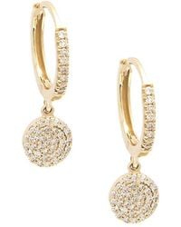Diamond Select Cuts - 14k 0.25 Ct. Tw. Diamond Charm Mini Hoops - Lyst