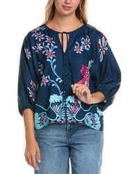 Johnny Was - Harlyn Button Front Silk-Blend Blouse - Lyst