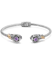 Samuel B. - 18K & 0.60 Ct. Tw. Amethyst Flower Bangle Bracelet - Lyst