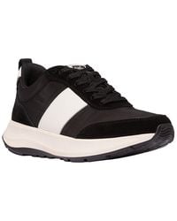 Fitflop - F-Mode Suede & Leather-Trim Sneaker - Lyst