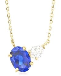 MaxColor - 14K 0.90 Ct. Tw. Lab-Grown Sapphire Necklace - Lyst
