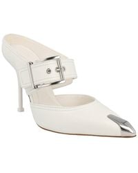 McQueen - Buckle Leather Mule - Lyst