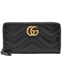 Gucci - Matelasse Leather Gg Marmont Zip Wallet (Authentic Pre-Loved) - Lyst